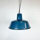 Industrial blue enamel factory pendant lamp 1960s