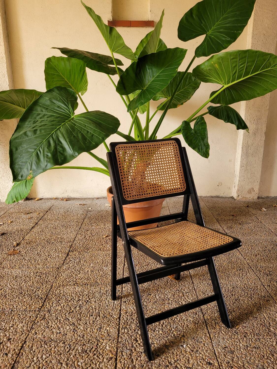 2 foldable cane chairs