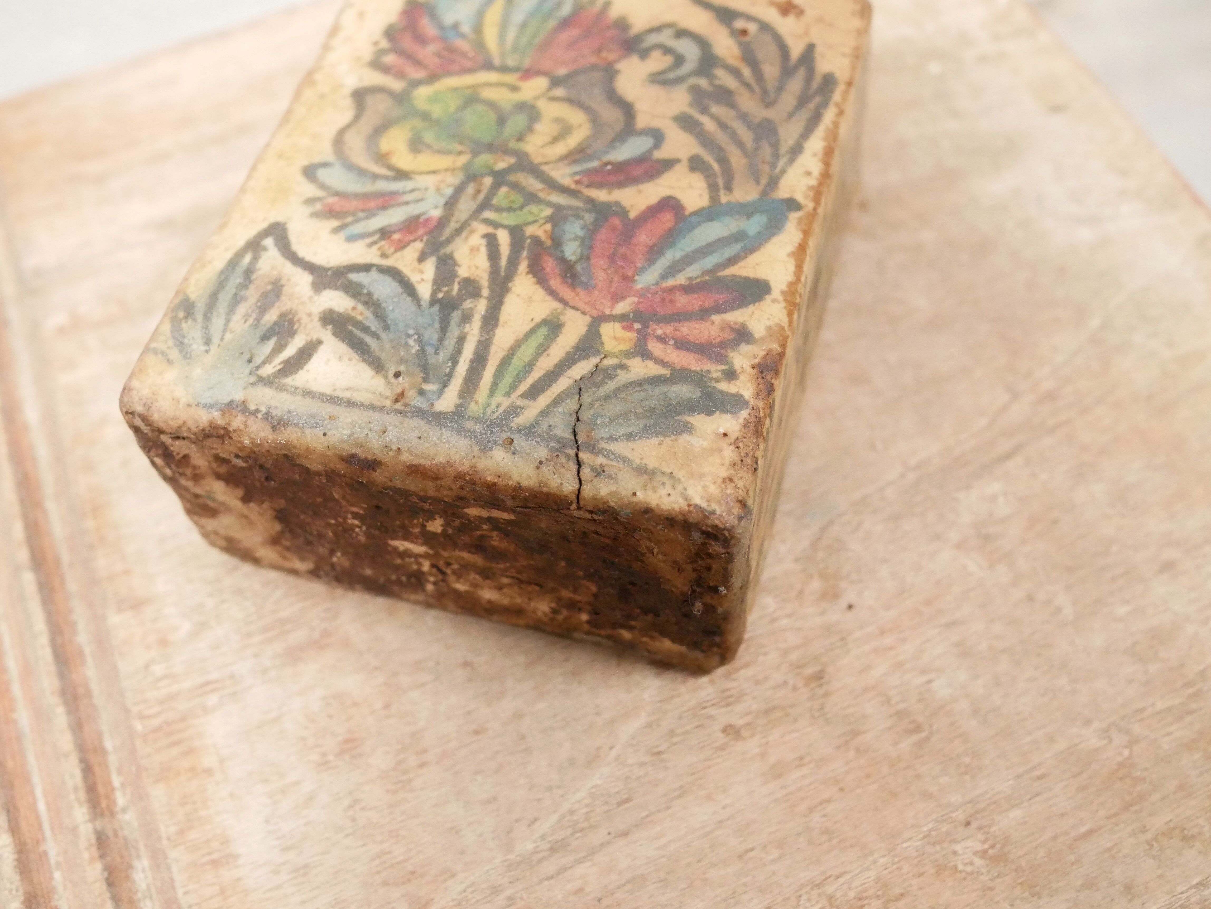 Old glazed terracotta bottle vase, Iran, XIX th