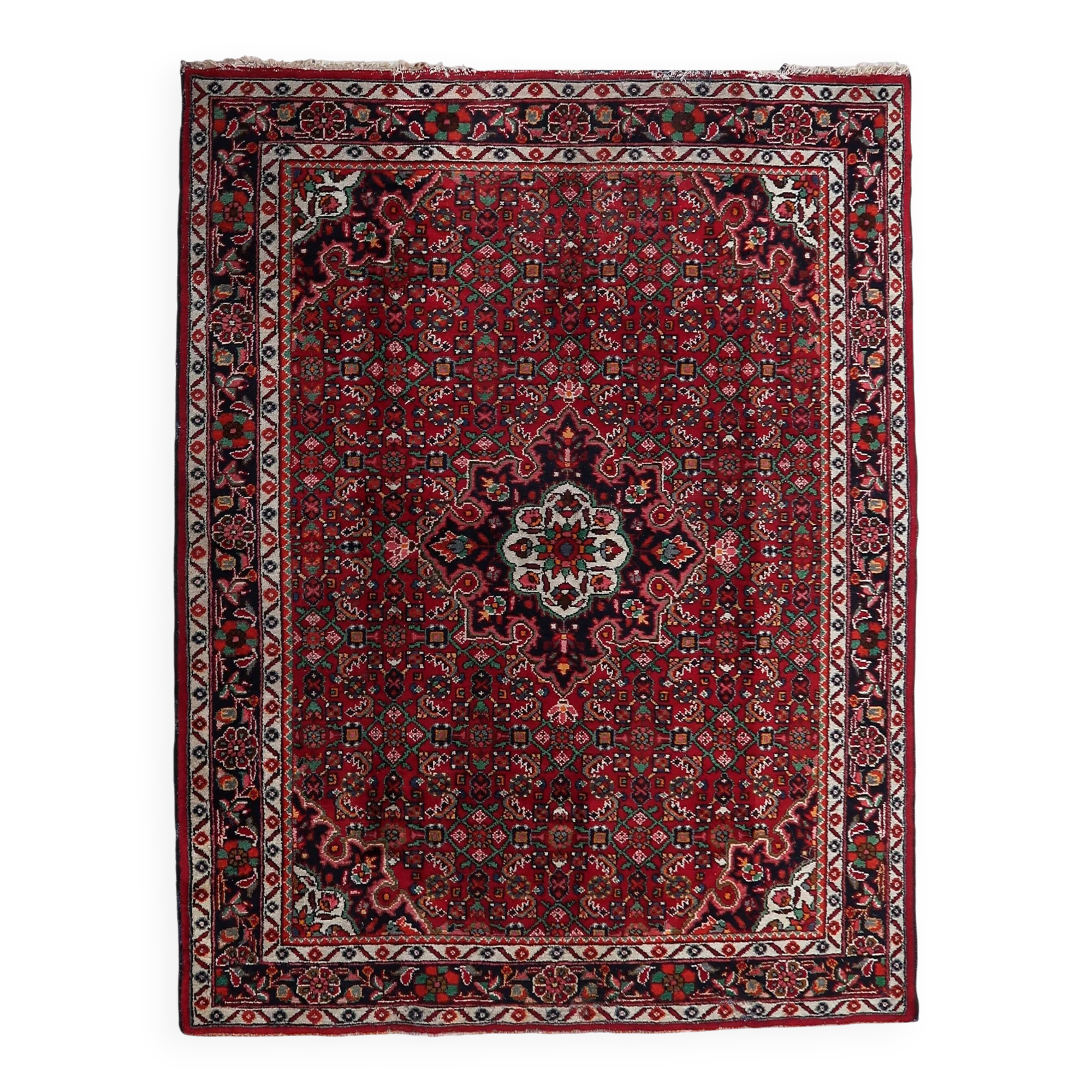 Handmade vintage Persian Malayer rug 167cm x 219cm, 1960s