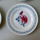 6 antique flat plates, floral decoration, 22.5 cm