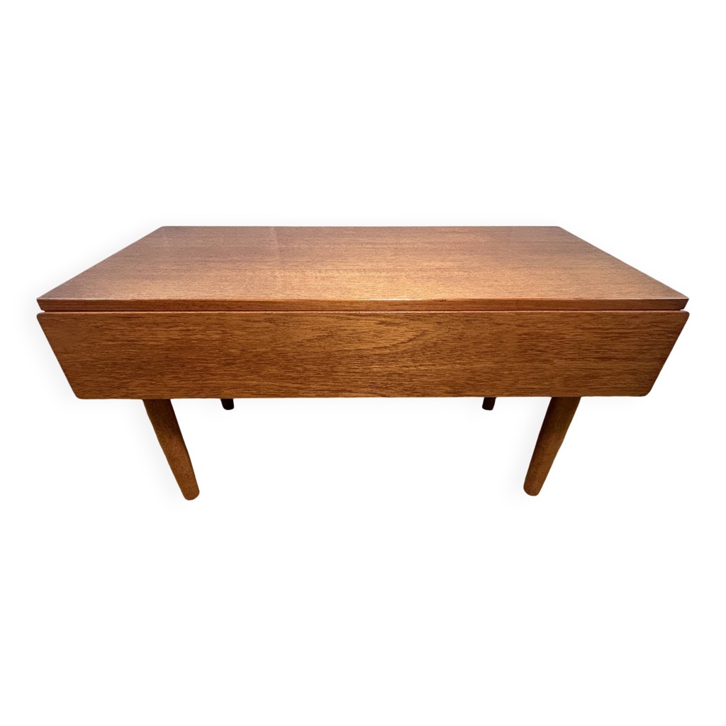 Table D'appoint/table De Téléphone En Teck Rétro Vintage Du Milieu Du Siecle 1960