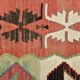 Vintage Red & Green Geometric Turkish Kilim Rug, 132x194Cm