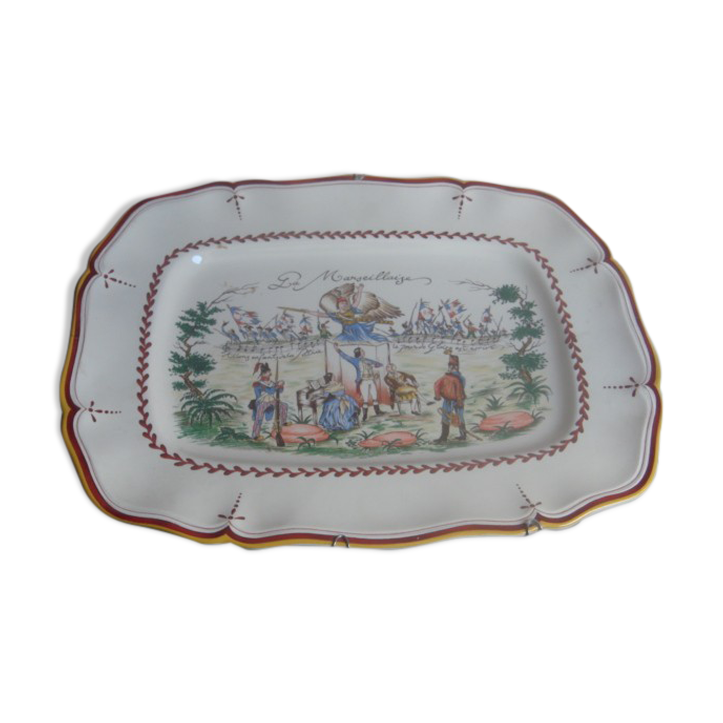 Large old dish st-clement 41 cm x 32 cm la marseillaise 5000 copy n°504