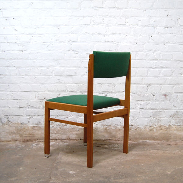 Chaise vintage en bois 1960s retapissée