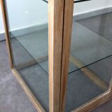 Showcase in oak and glass