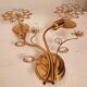 Set Hollywood Regency Wandlampe vergoldet Messing Swarovski-Kristalle Palwa