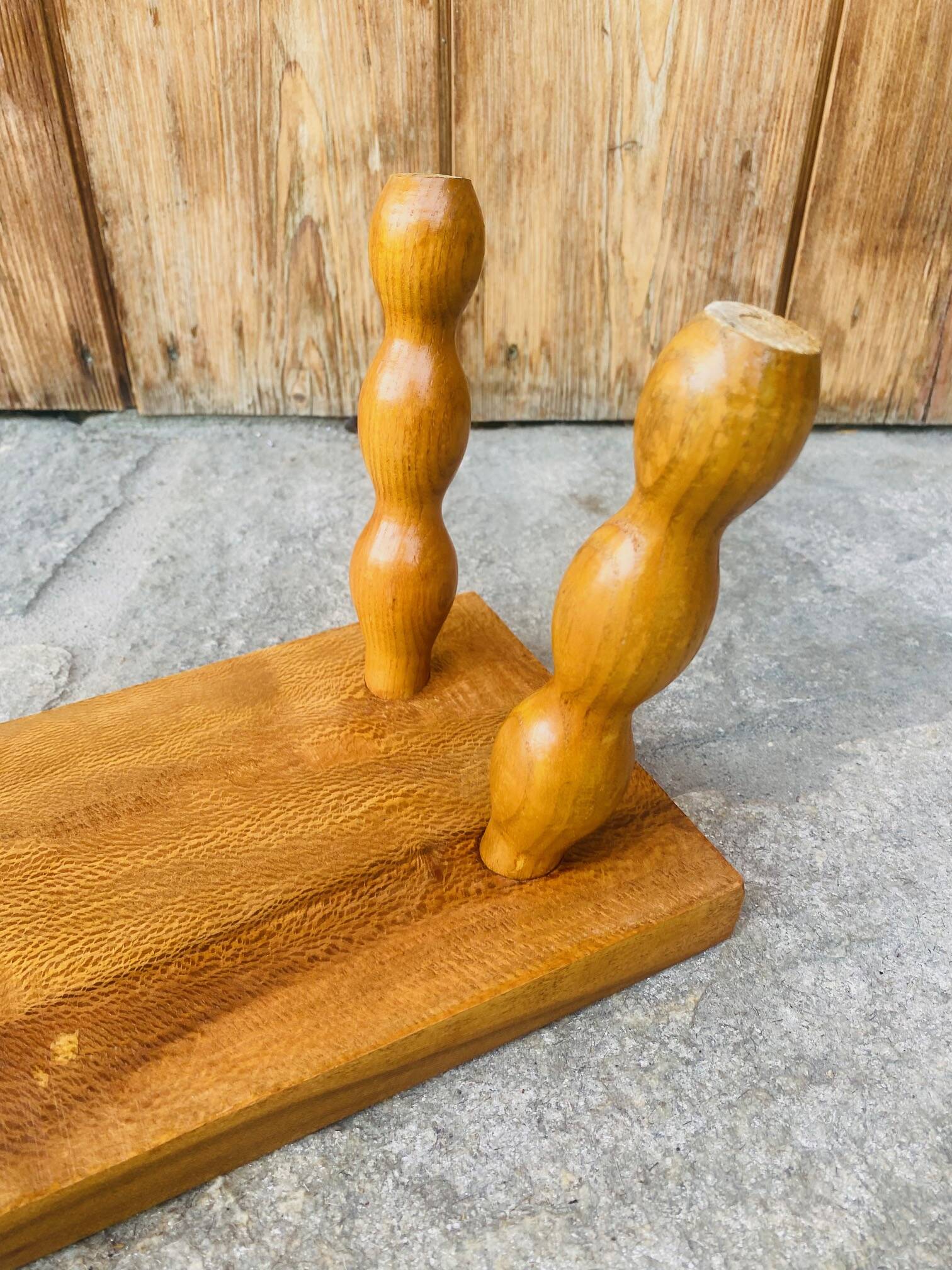 Vintage turned wooden footstool/step stool