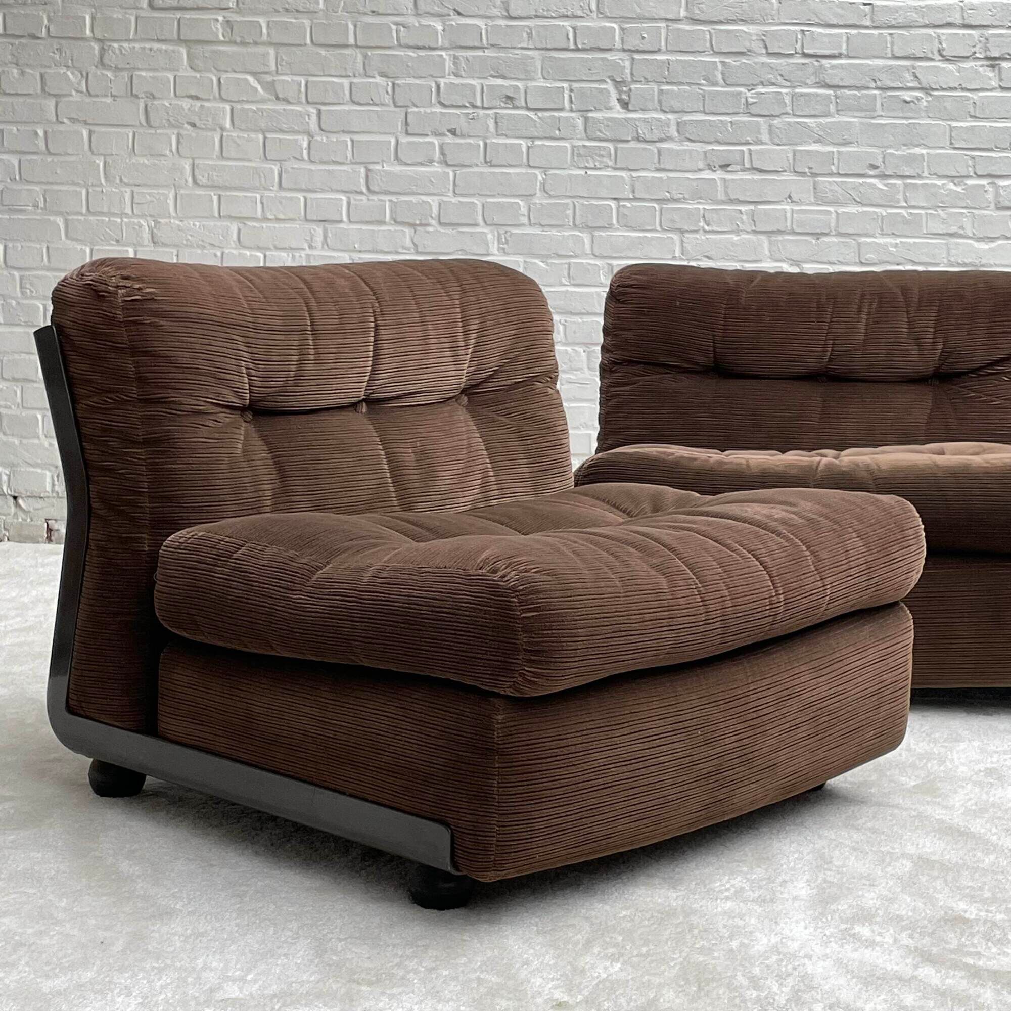 3 amantas in brown corduroy by Mario Belinni for B&B Italia