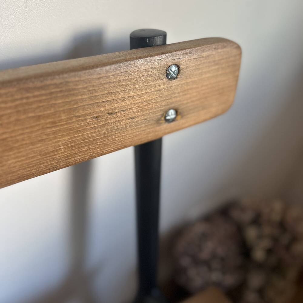 Vintage school bench with backrest