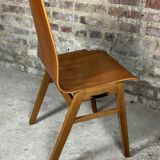 Scandinavian chairs (set of 8) in thermoformed beech 1960'S