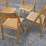 Set of 4 folding chairs, 1980s