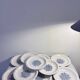 Set of 10 antique Lunéville flat plates – blue floral decoration