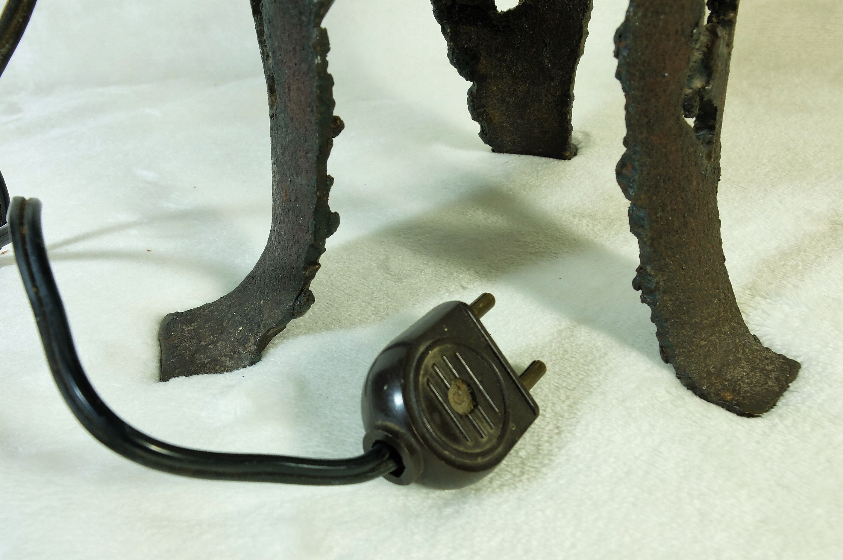 Marcello Fantoni brutalism metal lamp, 1960's