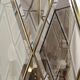 Vintage handmande octagonal glass and brass pendant lantern, Italy