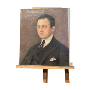 Huile sur toile, portrait d'un