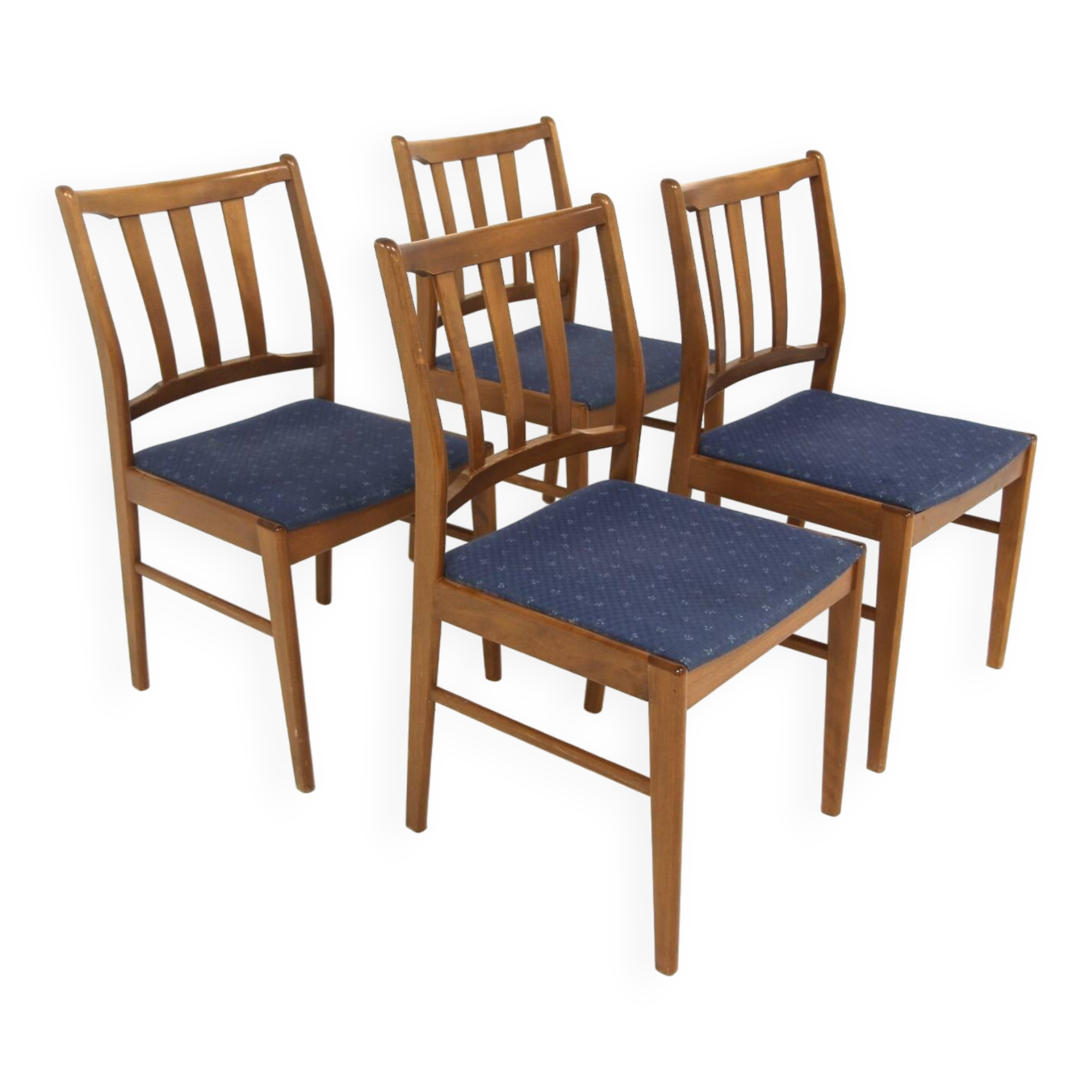 Set of 4 Scandinavian beech chairs, Sweden, 1960