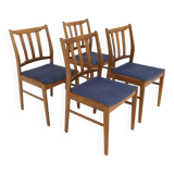 Set de 4 chaises scandinave en hêtre, Suède, 1960