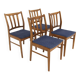 Set de 4 chaises scandinave en hêtre, Suède, 1960