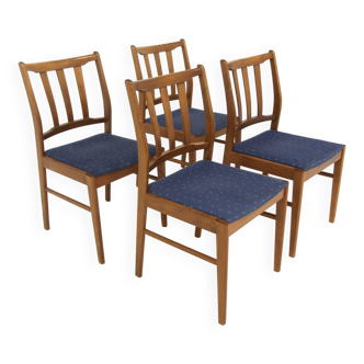 Set of 4 Scandinavian beech chairs, Sweden, 1960
