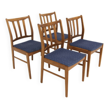 Set of 4 Scandinavian beech chairs, Sweden, 1960