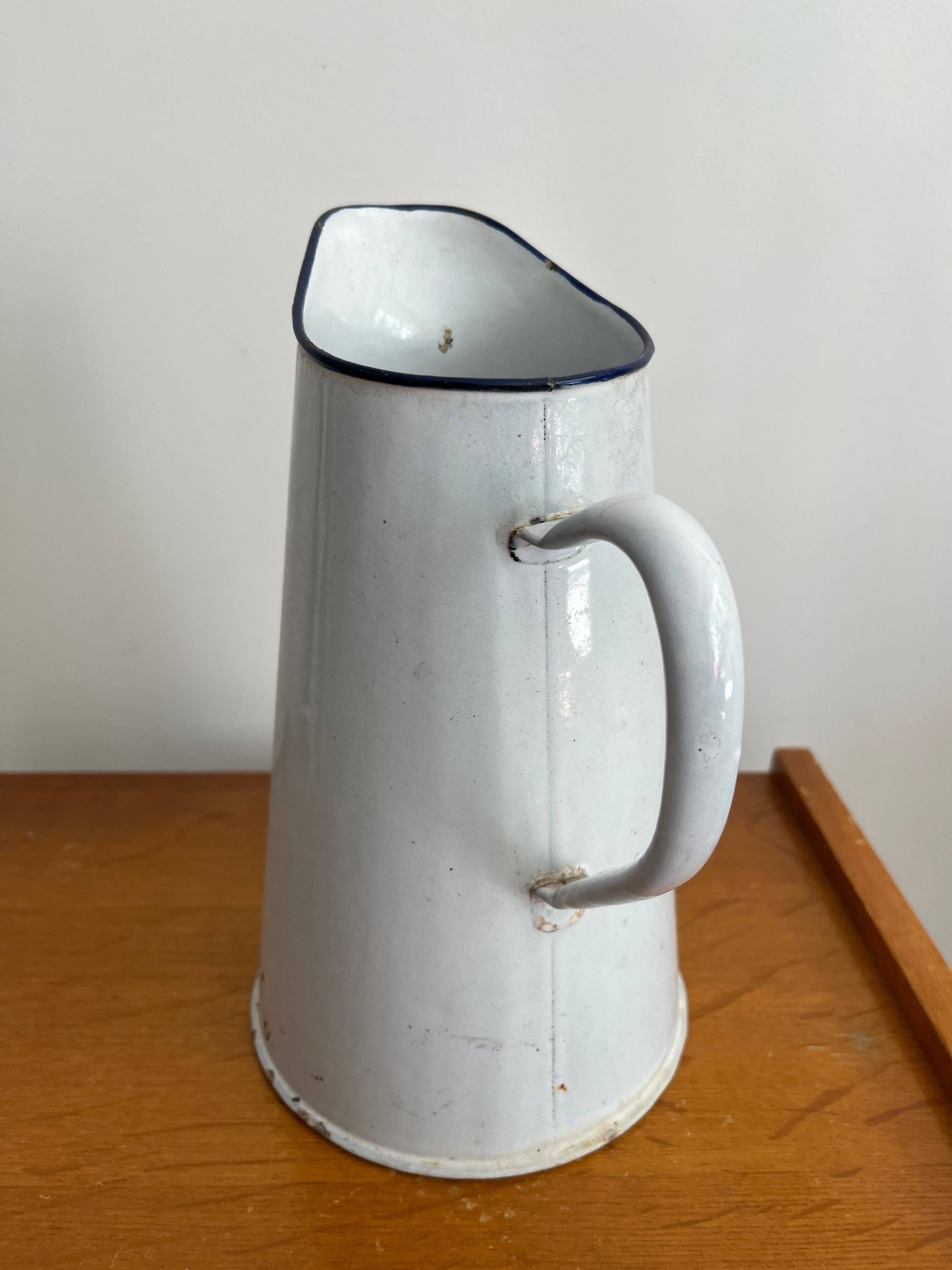 Antique enamelled broc vase