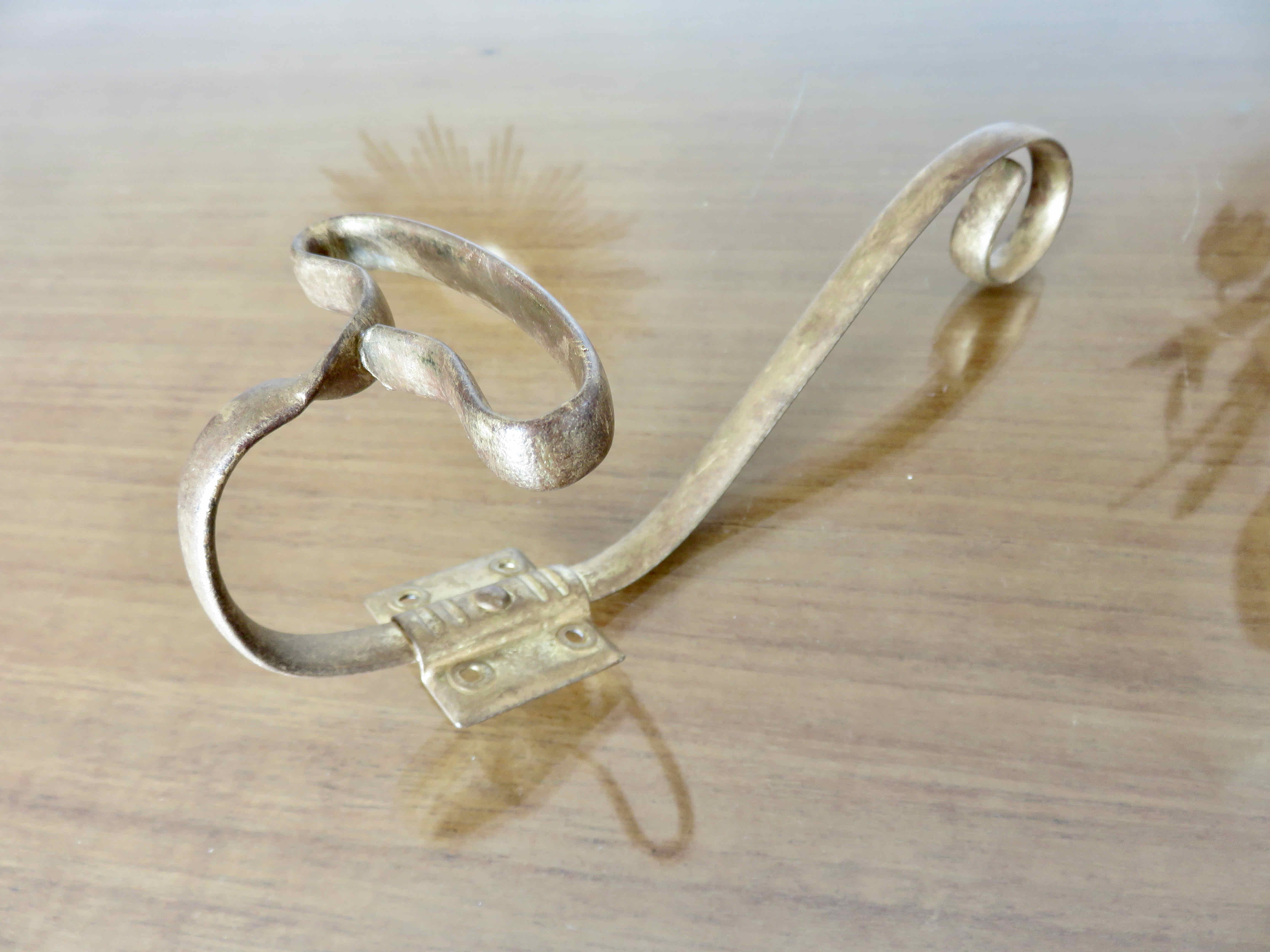 Series of 3 gilded metal hooks 40s 50s