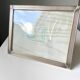Art deco cadre couleur argent 28,5 cm x 14,5 cm verre convexe