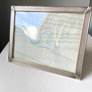 Art deco silver colored   frame 28.5 cm x 14.5 cm  convex glass