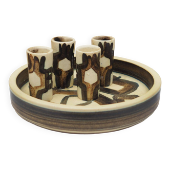 Ceramic candle holder, Danish design, 1970s, production: Denmark