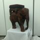 Tabouret éléphant en bois sculpté polychromie