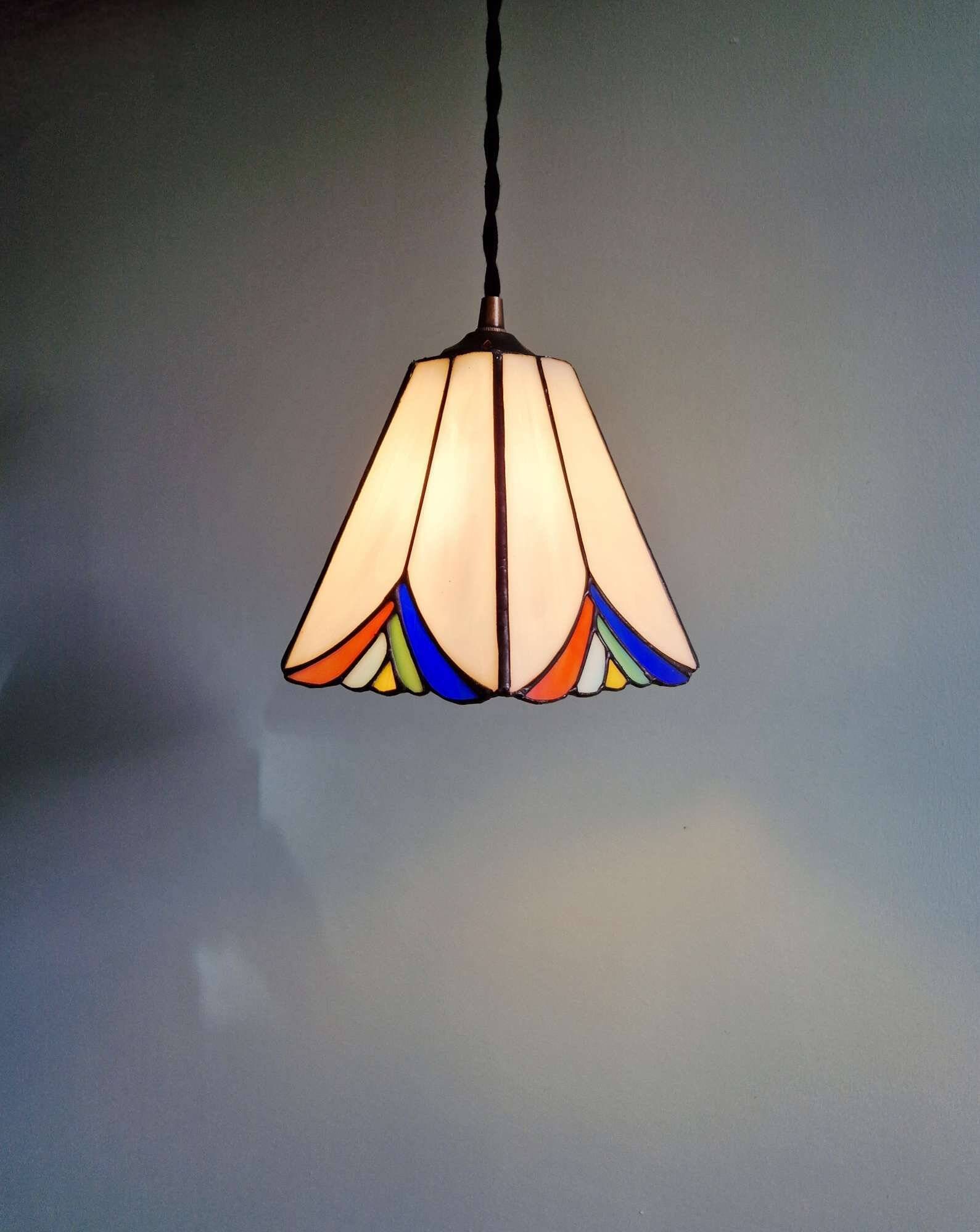 Stained glass pendant light, Tiffany style