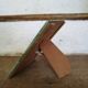 Beveled mirror photo frame to stand, suede back