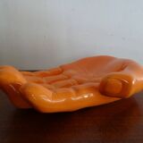 Empty pocket hand vintage ceramic orange