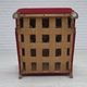 1960s, Danish armchair, red furniture velour, oak wood.
