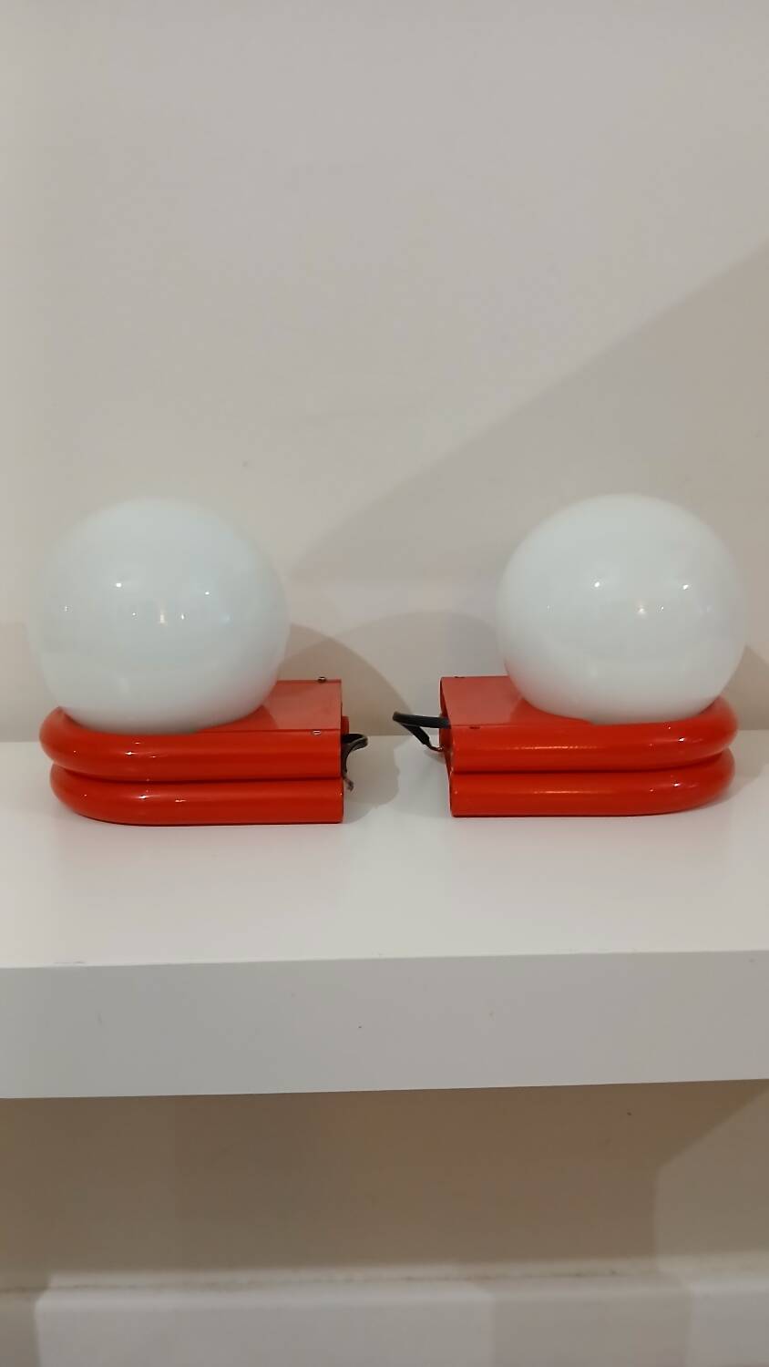 Pair of space age wall lights