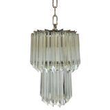 Clear quadriedro murano glass chandelier