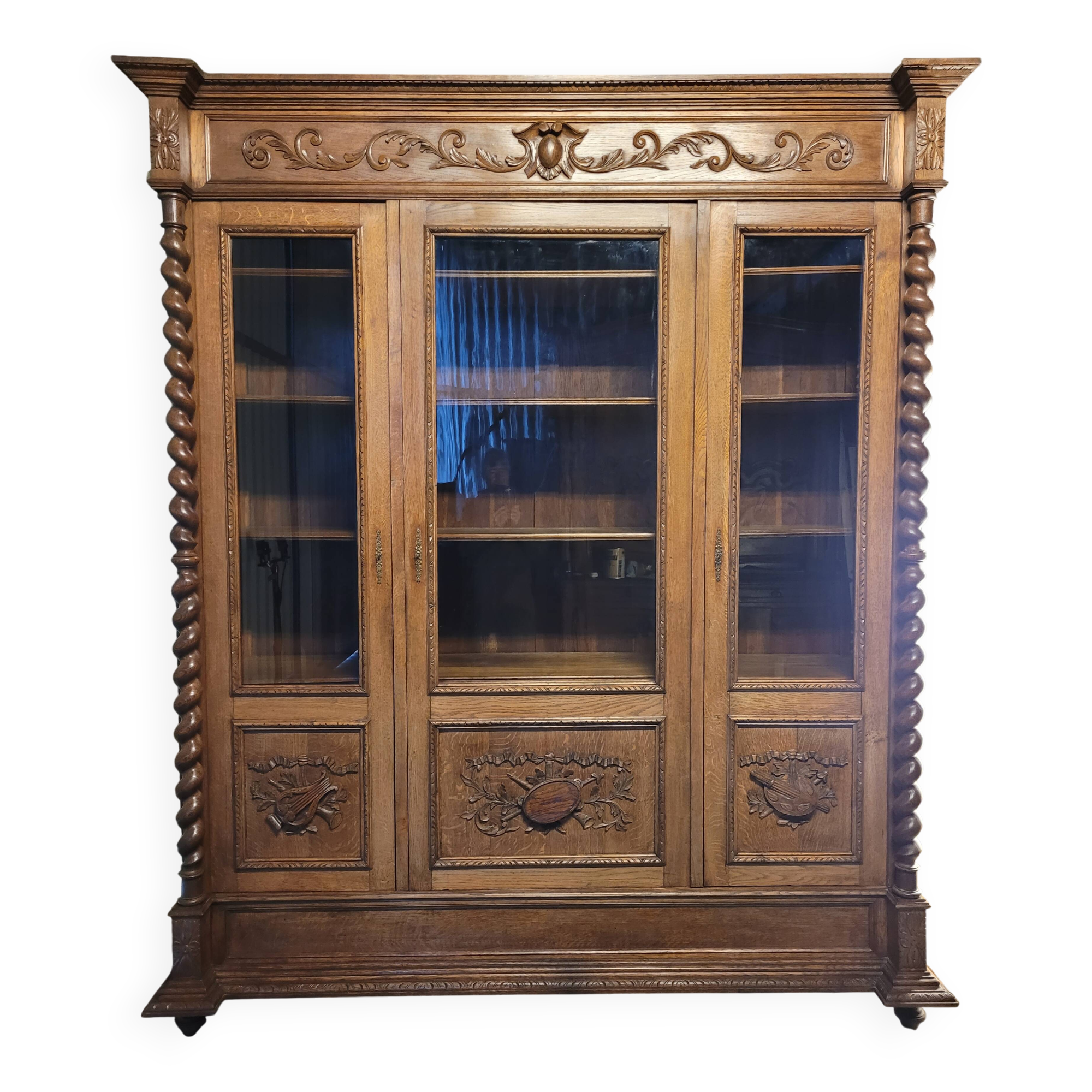 Large solid oak library