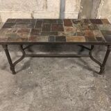Coffee table in slate and iron 1960
