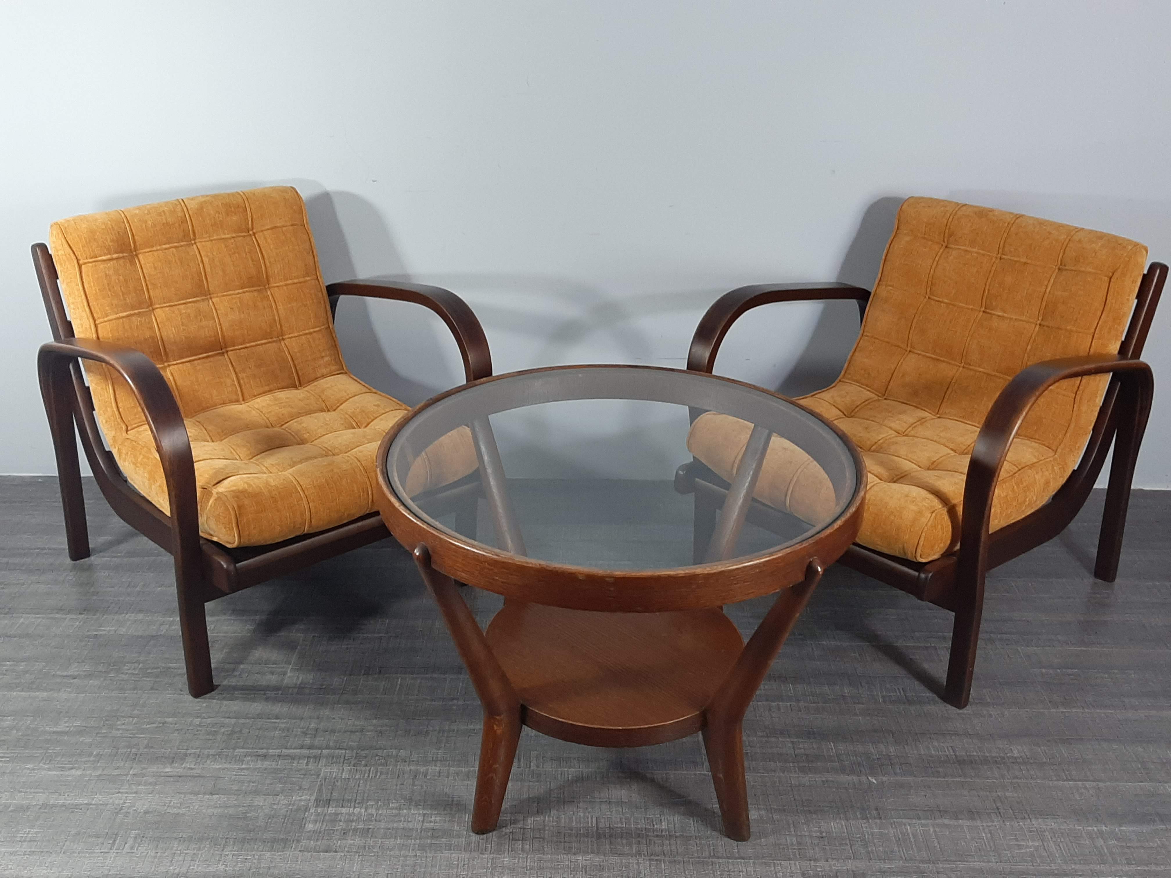 Paire de fauteuils Kropacek & Kozelka modernisme Tchèque 1947
