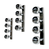 3 CHROME STEEL WALL LAMPS/CEILING LAMPS BY MOTOKO ISHII 70' YEARS STAFF PUBLISHER