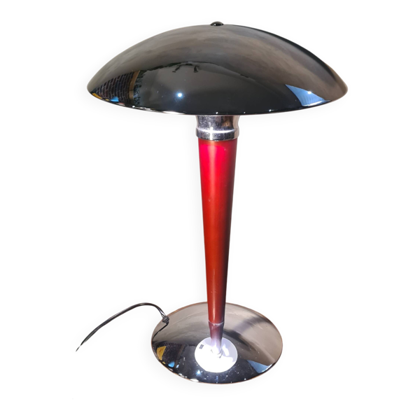Lampe Champignon Vintage Rouge et Chrome - 47x31 Space‑Age 1970s - Lampe