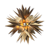 Palm-style brass wall lamp 1970