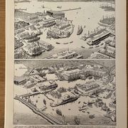 Lot de 2 lithographies sur les ports de 1897