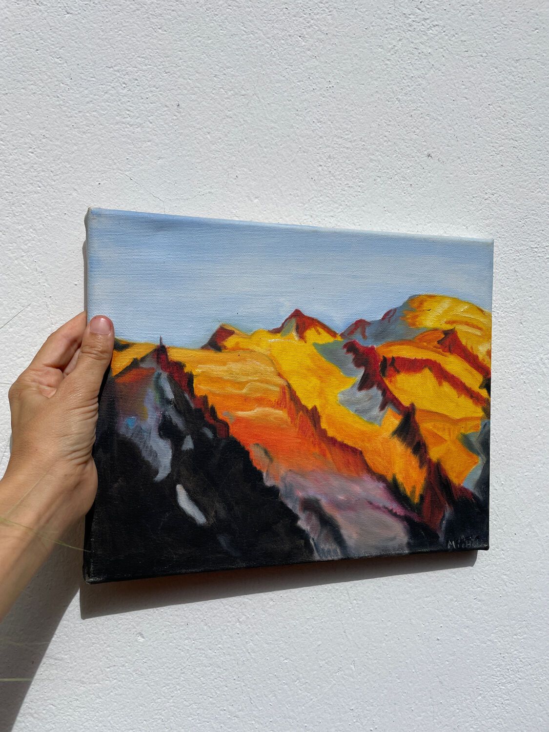 Sunny mountain painting