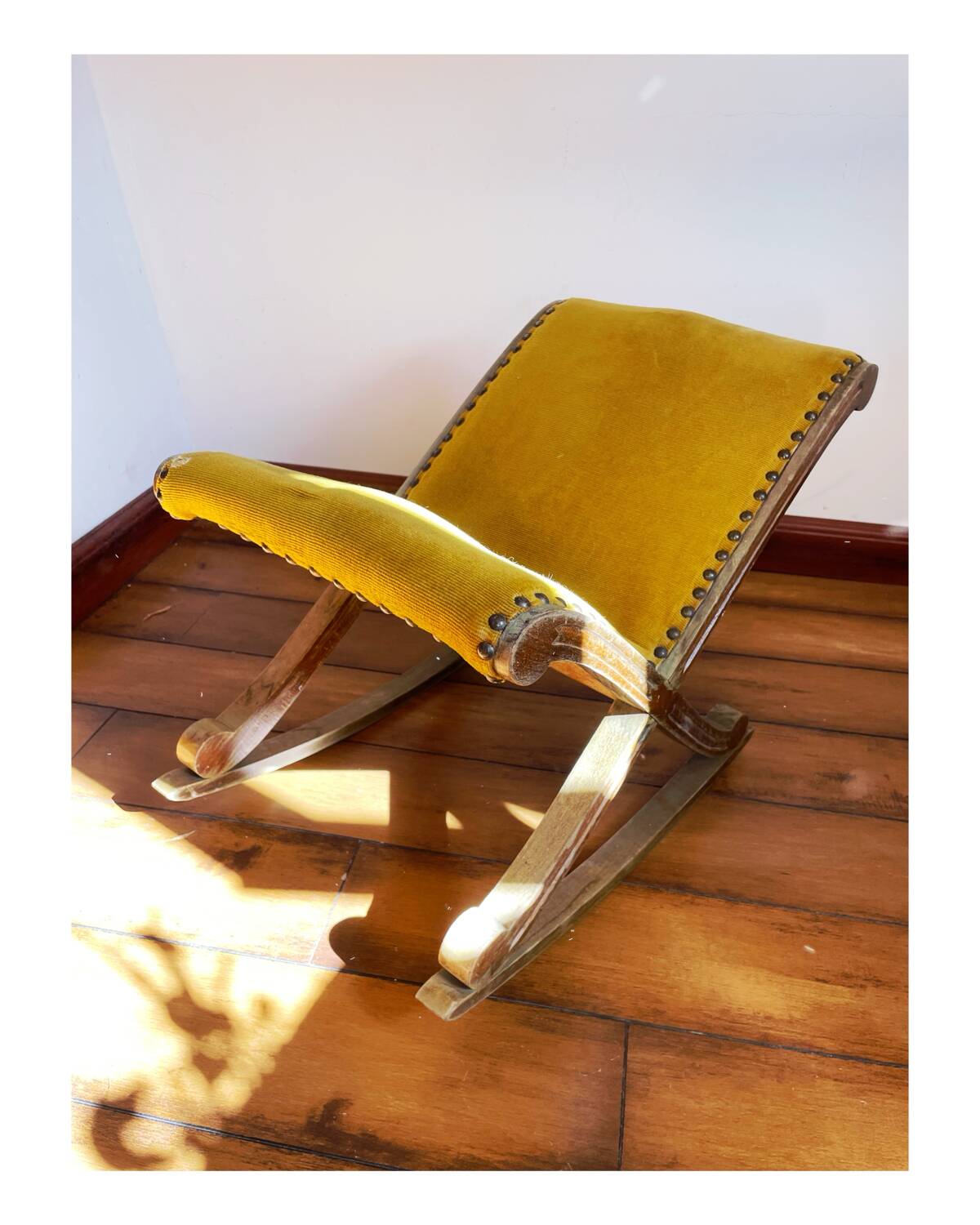 Mustard Velvet Rocking Footrest
