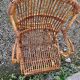 Trio de 3 fauteuils chaises rotin bambou vintage 1950