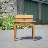 Vintage wooden writing desk, vintage wooden desk, desk secretary, wooden furniture, decoration