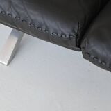 Canapé 3 places De Sede modèle DS-31 en cuir noir, Suisse 1970