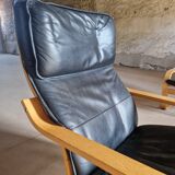 Pair armchairs ikea black leather